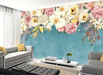 

3d Wallpaper Living Room European and American Palace Royal Flower Blossom Flower Pattern Background Wall Paper