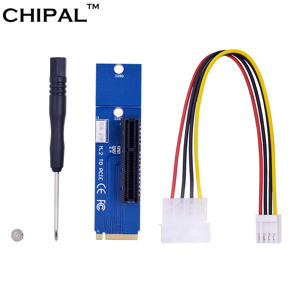

CHIPAL NGFF M.2 M Key to PCI-E 4x 1x Slot Riser Card Male to Female Adapter PCIE Converter For Bitcoin Litecoin Miner Mining