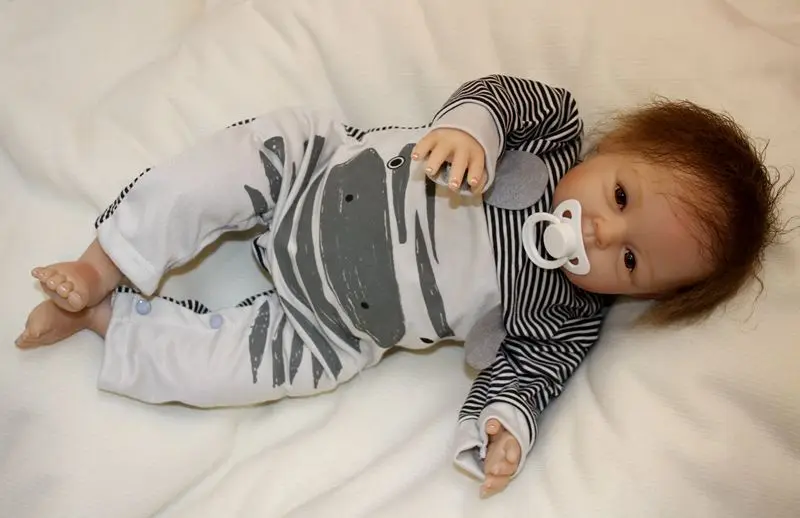 DollMai 2" 55 см reborn baby boy Куклы Силиконовые Новорожденные для детей подарок Bebe реальное возрождение bonecas высокое качество