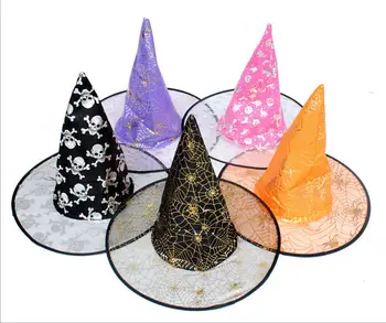 

20pcs/lot Halloween Cosplay Party Costumes Glod Blocking Wizzad Cap Hat Witch Hats Take home Favors