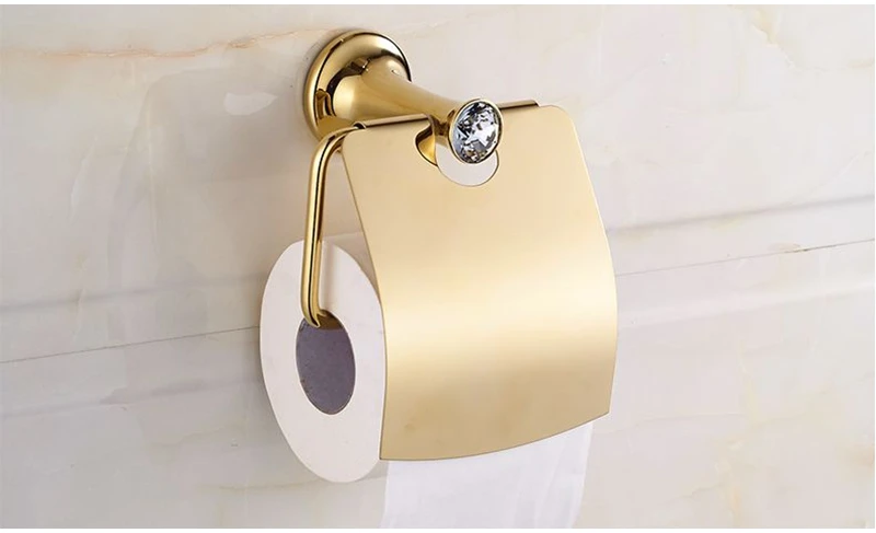 Xogolo Нержавеющая сталь Кристалл Мозаика роскошные золотые настенный туалет Бумага держатель рулона для Аксессуары для ванной комнаты