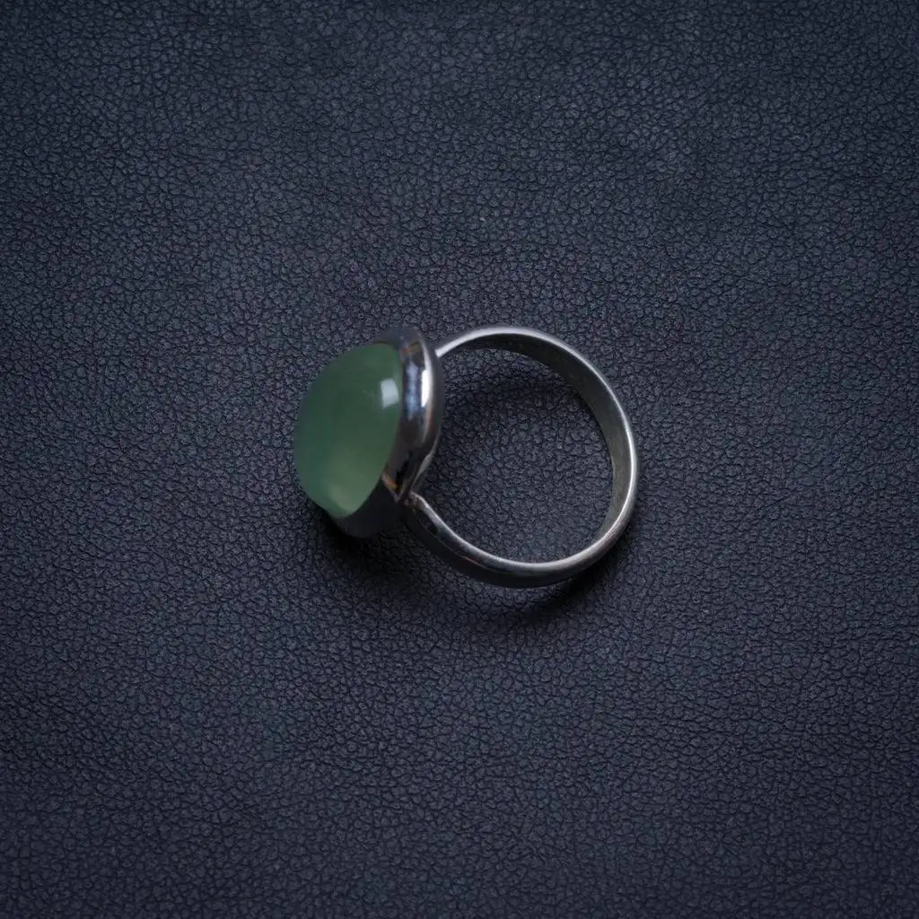 

Natural Prehnite Handmade Unique 925 Sterling Silver Ring, US size 6 X1885