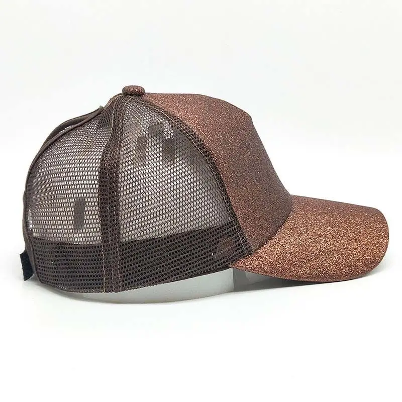 Женская кепка для бега, Мужская блестящая Шляпа Snapback с блестками, летние сетчатые шляпы, регулируемые спортивные шапки