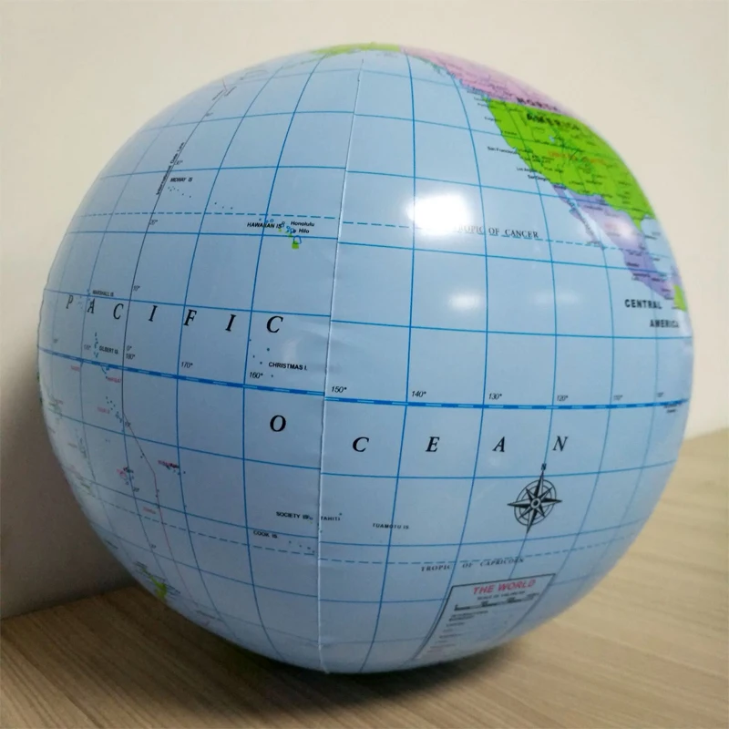 Early Education Geography Toys 1pcs 40CM Inflatable World Globe Map ball Squishy Toys Map Balloon Beach Ball Toy For Children