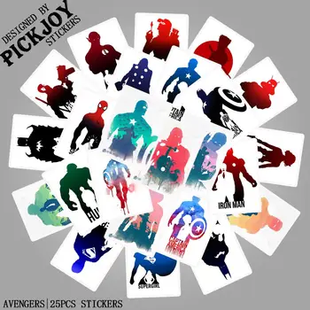 

25pcs/Pack Marvel Avengers Stickers Waterproof Kids Toy Stickers for Luggage Laptop Phone Skateboard Decal