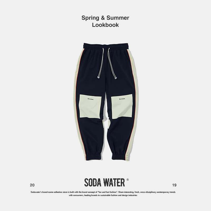 SODA WATER Men 2019 Summer Streetwear Joggers Sweatpants Hip Hop Loose Men Trousers Side Stripe Patchwork Men Long Pants 9334S SODA WATER Men 2019 Summer Streetwear Joggers Sweatpants Hip Hop Loose Men Trousers Side Stripe Patchwork Men Long Pants 9334S