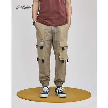 

SODA WATER 2019 SS Hip Hop Casual Male Tatical Joggers Trousers Fashion Casual Streetwear Pants Multi-pocket Sweatpants 9340S