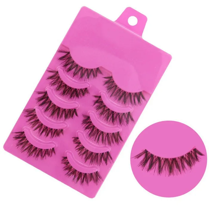 

5 Pair Ladies Eyelash Extension Handmade Natural Cross False Eyelashes Perfect Eye Lashes наращивание ресниц L525
