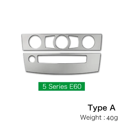 Airspeed для BMW E60 аксессуары BMW E60 наклейка s для BMW E60 M5 внутренняя отделка AC CD рамка ручка центральная консоль панель наклейка - Название цвета: Серебристый
