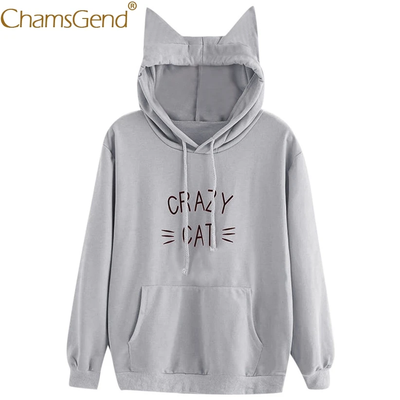 حديثا تصميم مجنون القط القط الأذن النساء الفتيات هوديس بلوزات عارضة الشارع الشهير امرأة البلوز فضفاض الزي الإناث قمم 81211