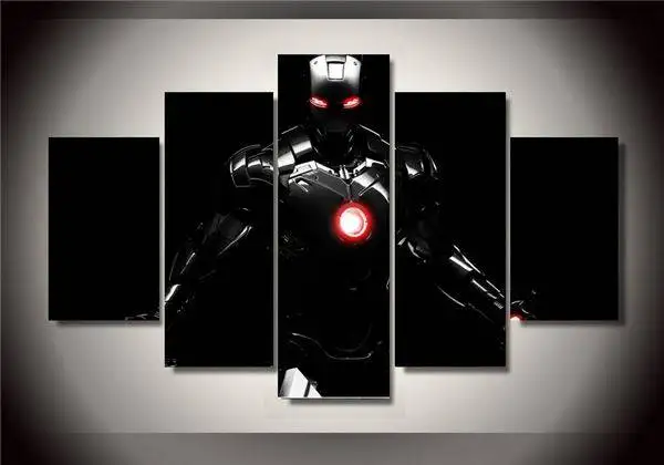 Omlijst Gedrukt Cartoon Film Iron Man 5 Stuk Foto Schilderij Muur Kinderen S Kamer Decor Poster Canvas Gratis Verzending/Y017