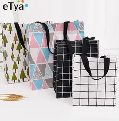 ETya холст Эко складной сумка для покупок пляжная сумка для женщины девушки
