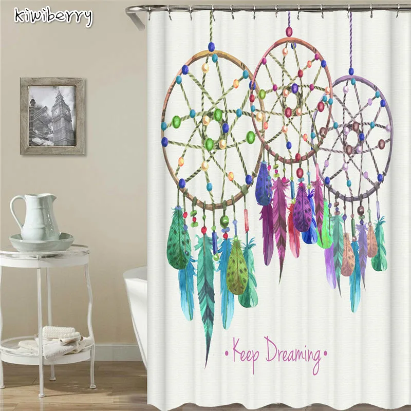 

Dream Catcher Pattern African Shower Curtain Rings Bathtub Waterproof Polyester Bath Printing Curtain For Bathroom Accessories