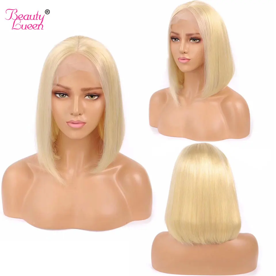 

Honey Blonde Colored Human Hair Lace Front Wigs Straight Short Bob Wigs Lace Front Human Hair Wigs Remy Brazilian Lace Front