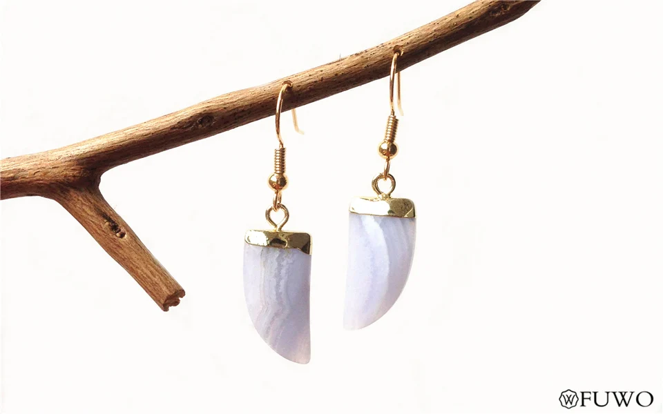 Natural Blue Agate Earrings 11