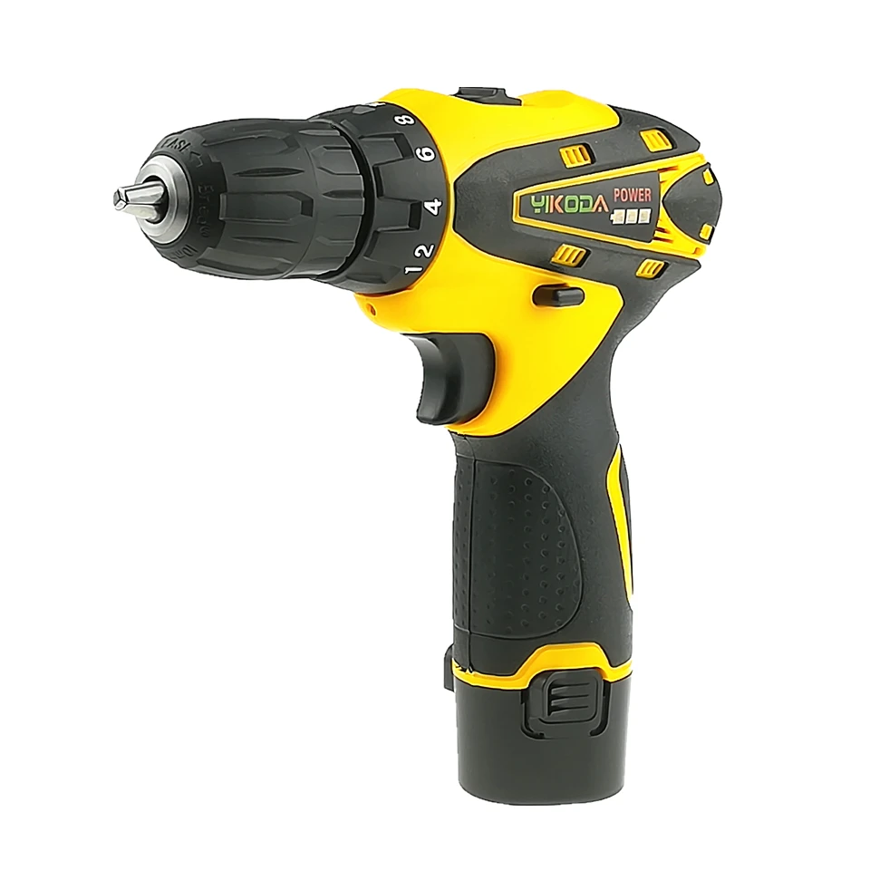 

YIKODA 12V Electric Lithium Battery Cordless Driver Drill Household Electric Screwdriver Multi-function Power Tools