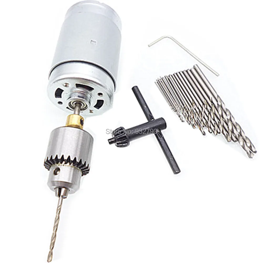 25pc Micro Hss Twist Precision Hobby Drill Bit Set With 12v Lathe Press ...