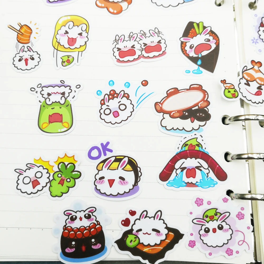 20/40 шт Kawaii Кролик уши суши стикер аниме мультфильм скрапбук бумага Украшение DIY