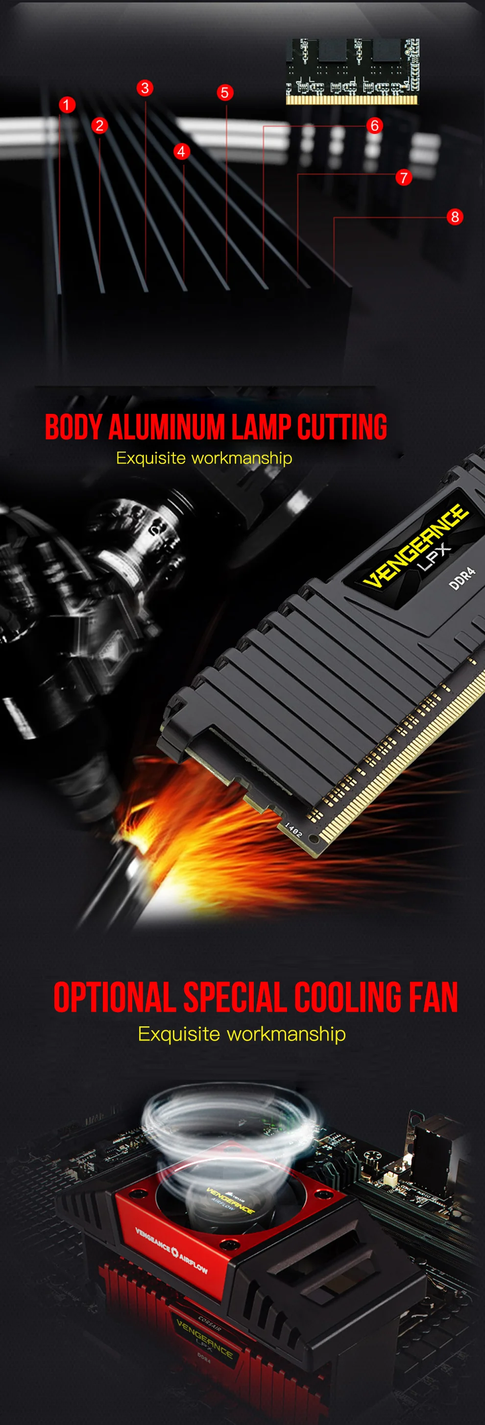 CORSAIR месть LPX 8 GB DDR4 PC4 2400 Mhz 3000 Mhz 3200 модуль Mhz 2400 3000 кабельный адаптор Оперативная память 16 Гб памяти 32 GB DIMM