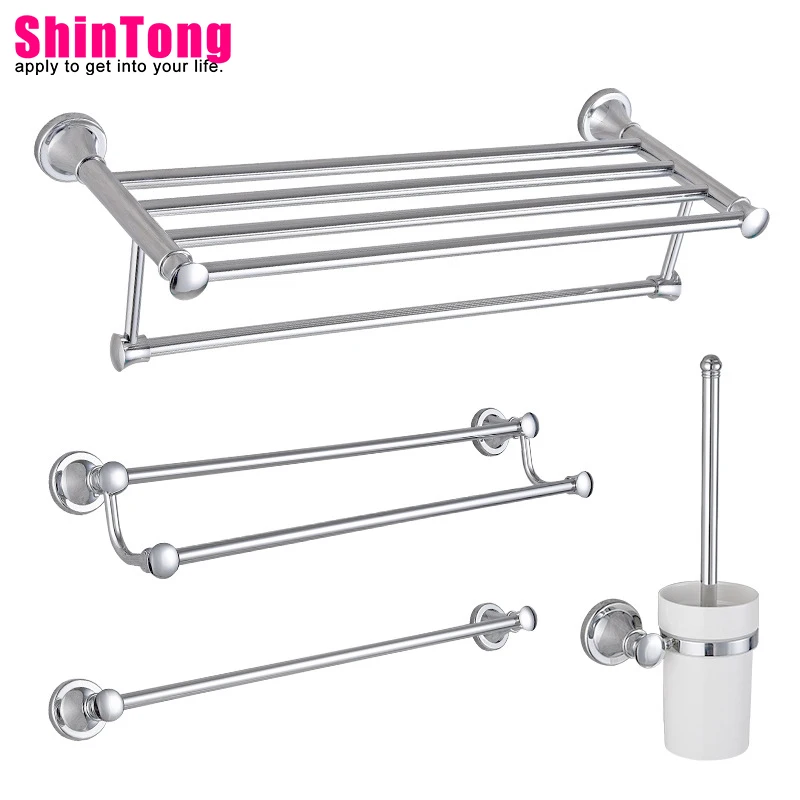 

bathroom towel holder Pure copper plating Toilet wall hanging rack Hardware kit combination Modern bath accessories ShinTong