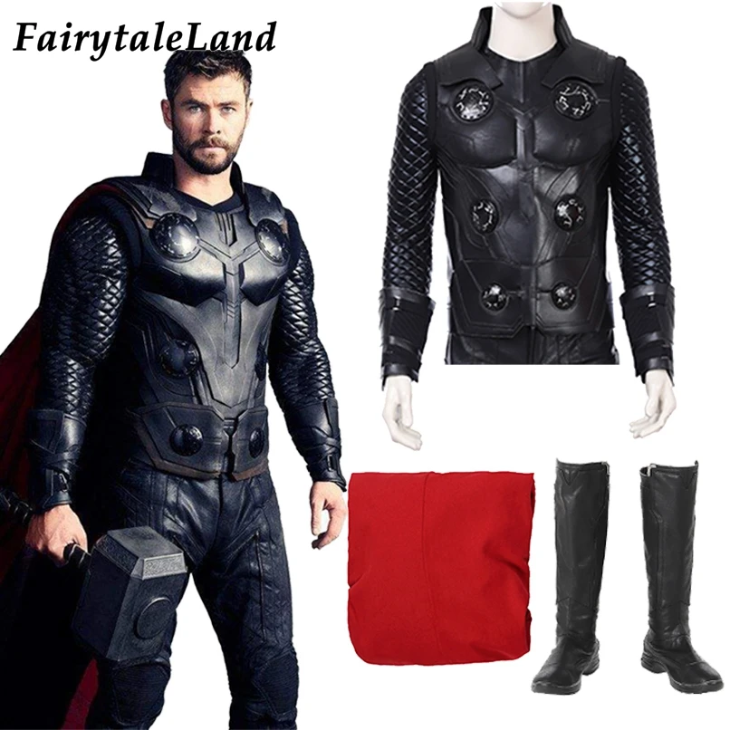

Avengers Infinity War Costume Halloween Cosplay Thor Odinson Outfit Cloak Boots Thor Costume Long Sleeve Shirt Custom Made