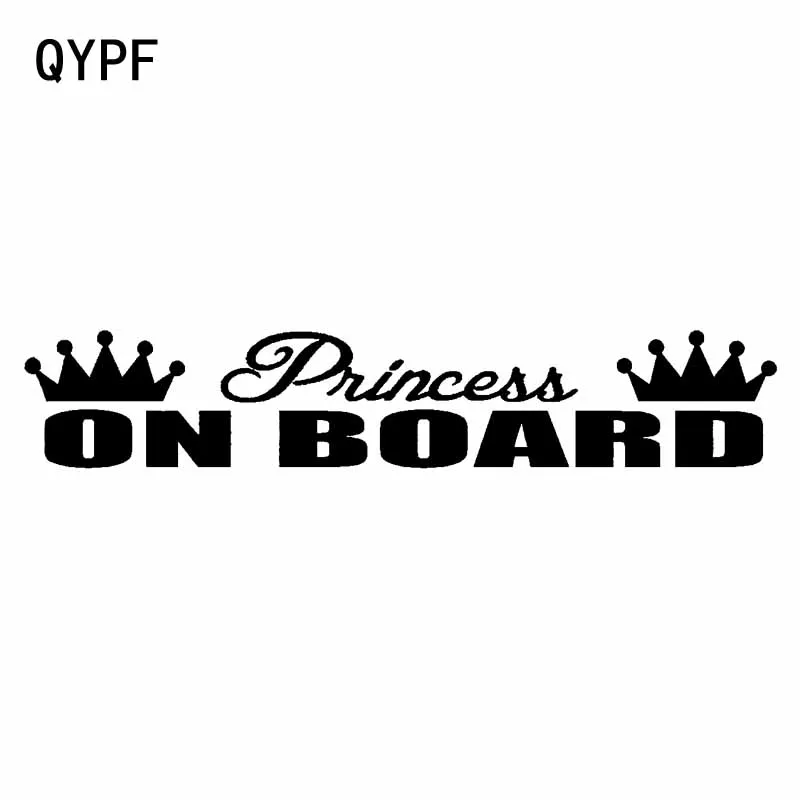 

QYPF 15CM*2.8CM Princess On Board Crown Stickers Decals Vinyl Car Black/Sliver C14-0035