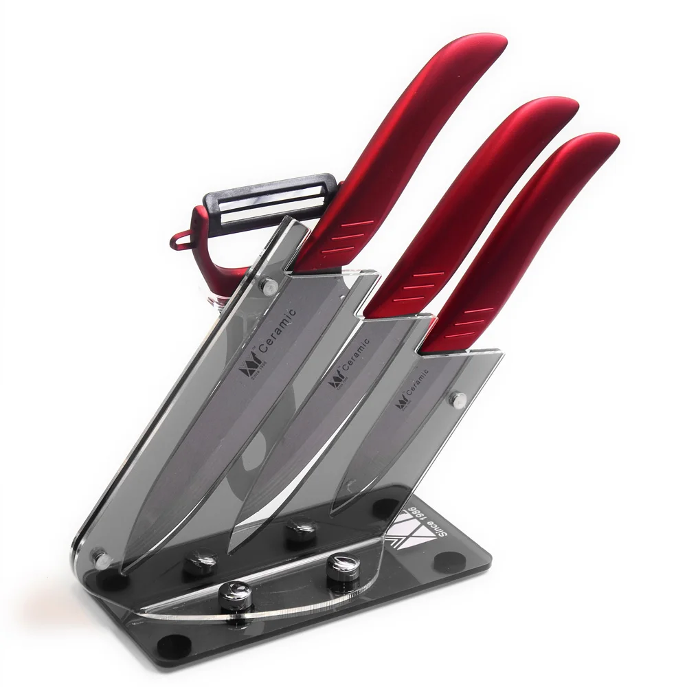 XYj Hot Brand High Quality Acrylic Ceramic Knife Holder 3 4 5 Kitchen Knife Set And