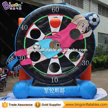 

Hot sale 3X3X1M inflatable football shooting games for kids blow up soccer kick games for event football dart board outdoor toys