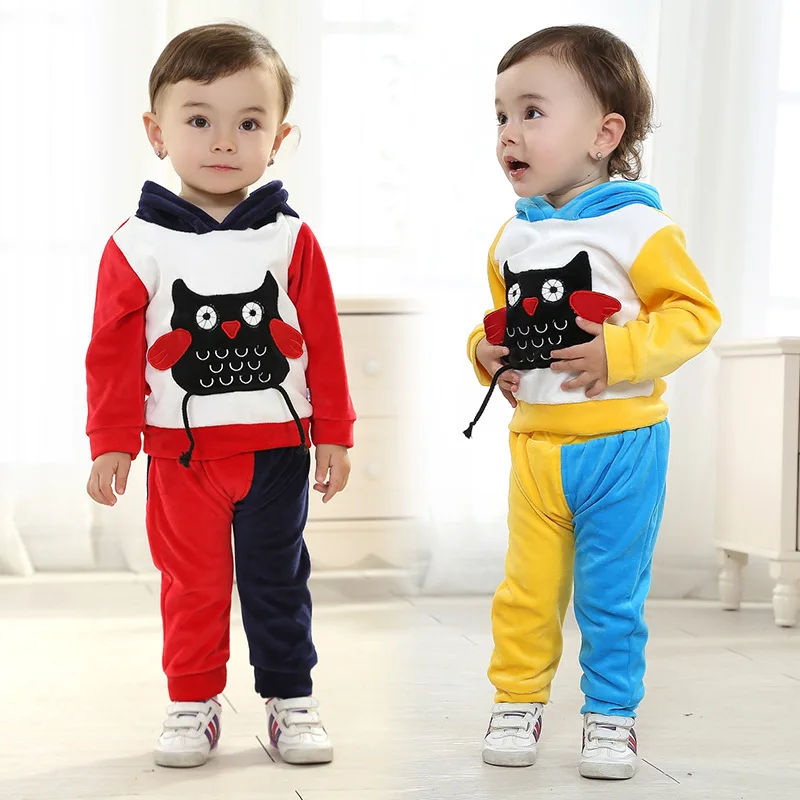 

Anlencool Free shipping infant Valley high quality velvet suit owl models baby clothing new brand baby clothes sets boy clothing