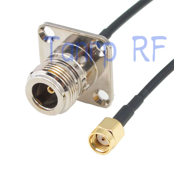 

8in N female with 4 hole panel to RP SMA male plug RF adapter 20CM Pigtail coaxial jumper cable RG174 extension