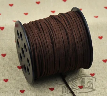 

1pc/lot DIY jewelry accessories, 2.5X1.5 brown South Korea plush leather cord 100 yards free shipping