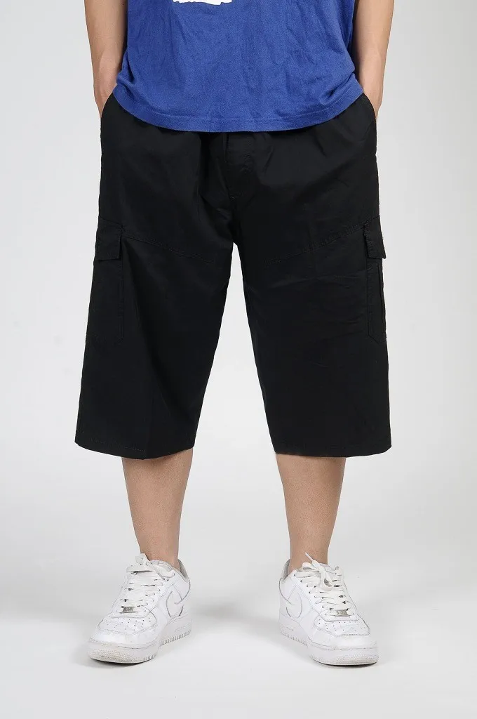 Летние мужские пляжные шорты-карго, хлопковые повседневные свободные хип-хоп шорты-шаровары с карманами, широкие тонкие шорты, большой размер 6XL