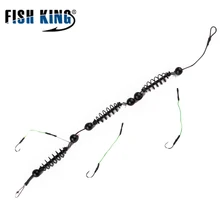 Rei peixe gancho de pesca isca artificial gaiola conjunto alimentador de pesca 1 pc/lote baitholder carpa chumbo sinker giratória linha sortidas 713(China)