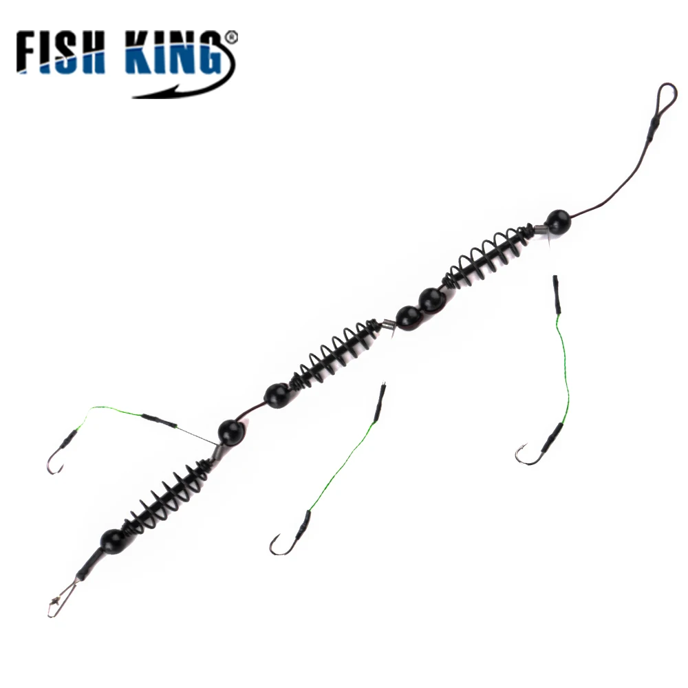 Juego de jaula de cebo de señuelo Artificial con anzuelo de pesca rey de pescado 1 Pza/lote línea giratoria de carpas 713