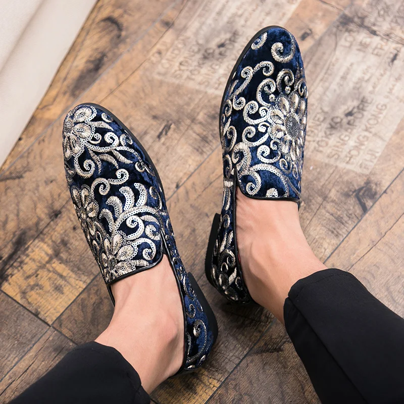 designer flowers men shoes luxury brand italian floral slip on ballroom dance male footwear wedding evening dress oxford shoes (11)