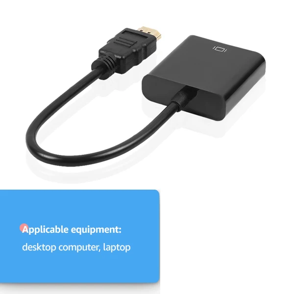 EASYIDEA HDMI в VGA адаптер цифро-аналоговый видео аудио конвертер Кабель HDMI VGA разъем для Xbox 360 PS4 ПК ноутбук ТВ коробка - Цвет: No Audio No Power