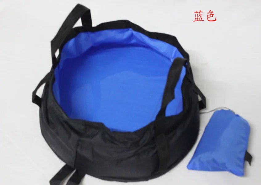 8.5L Outdoor Travel Folding Camping Washbasin Ultra-light Portable Basin Bucket Bowl Sink Washing Bag Hiking Water Bucket Hot - Цвет: Синий