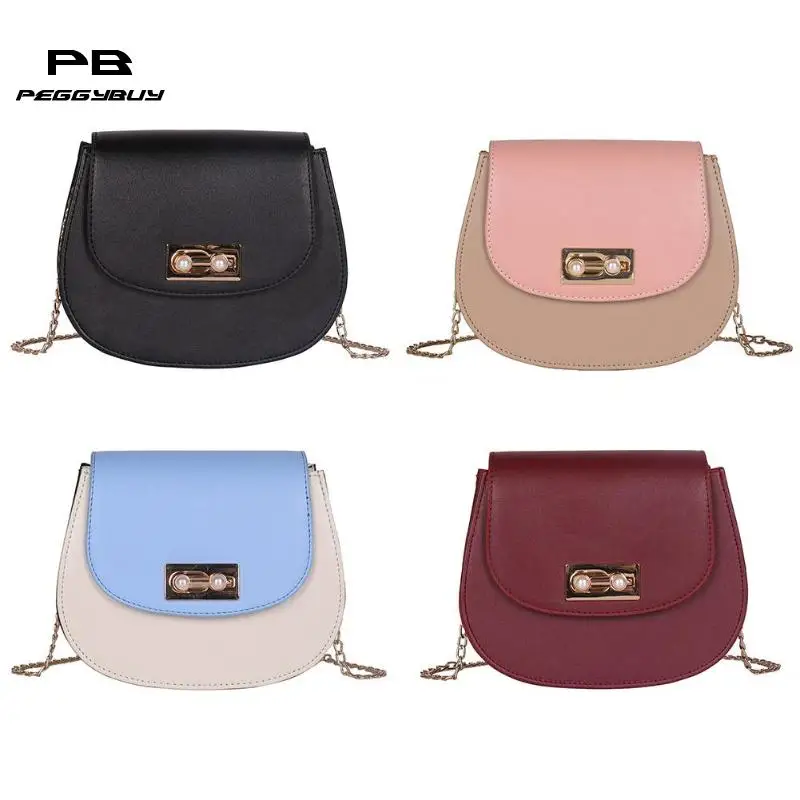 

Retro Flap Splicing Color Shoulder Handbags Women Small Chain Messenger Bag