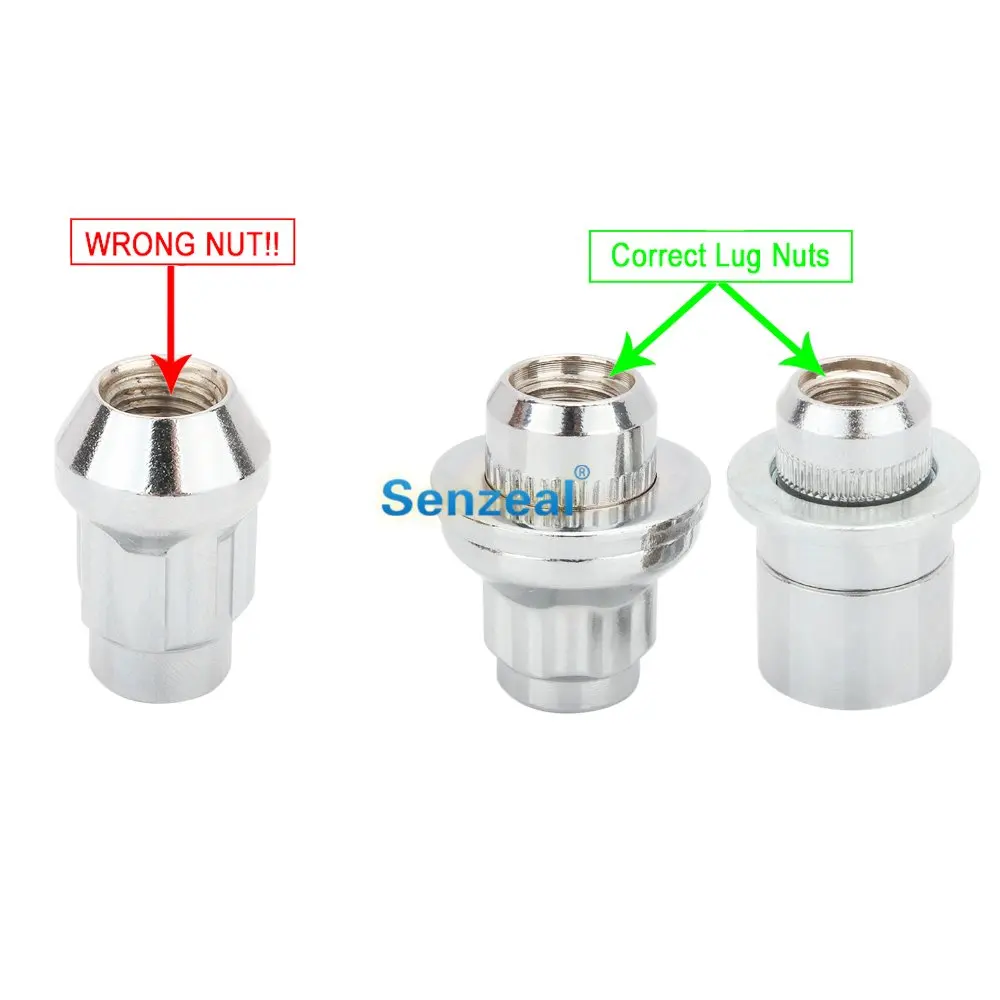 Senzeal 4X легированная сталь M12x1.5 противоугонные закрытые торцевые Колесные гайки w/шайба маг сиденье с ключом для Toyota Lexus Авто гайка