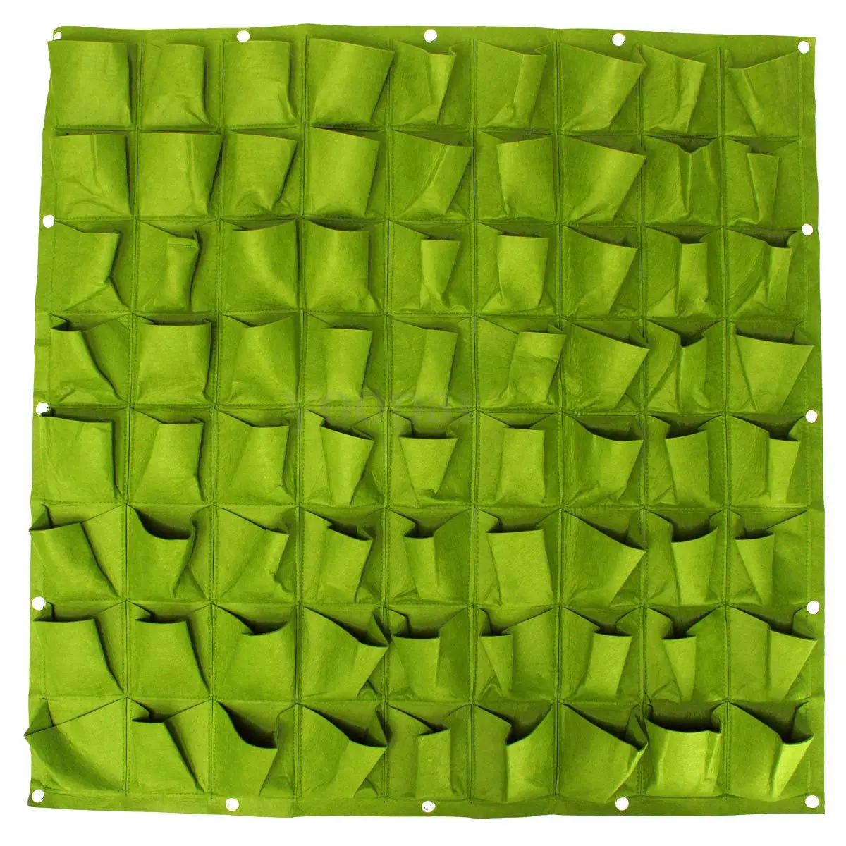 

72 Pocket Planting Bag Wall Vertical Greening Hanging Garden Outdoor Plant 1*1M(Green)