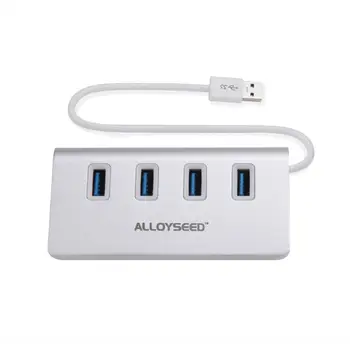 

ALLOYSEED 4 Ports USB 3.0 Portable Aluminum Hub Charging and Data Hub Power Adapter for PC laptop for iMac/MacBook/Mac Mini