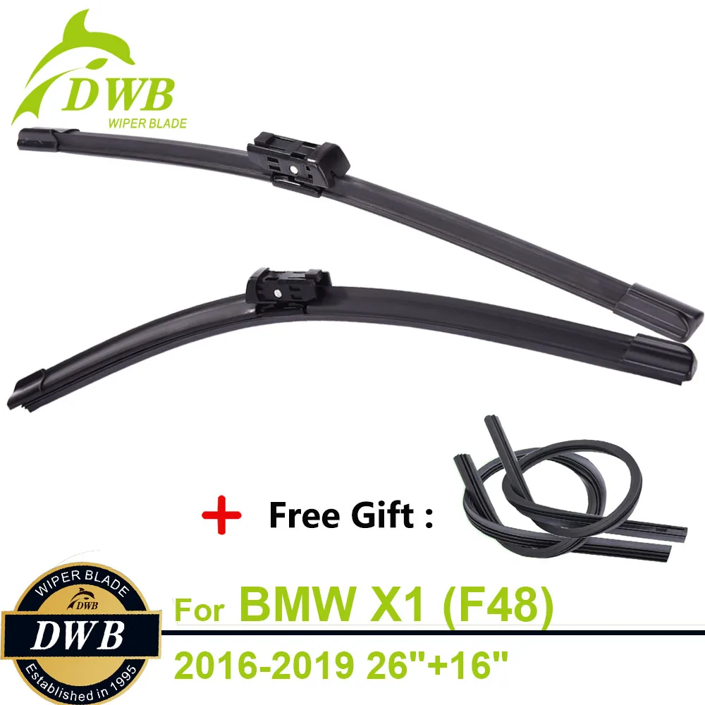 

Wiper Blades for BMW X1 (F48) 2016-2019 26"+16", 2Pcs Blades+2Pcs Rubbers, Exact Fit Windscreen Wipers