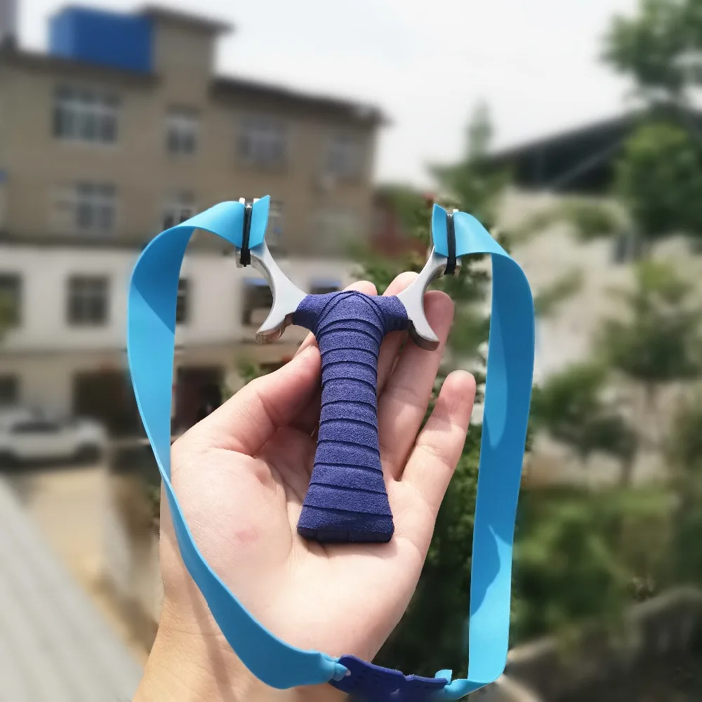 Точная Охота Sling Shot из нержавеющей стали плоская Рогатка c резиновой лентой
