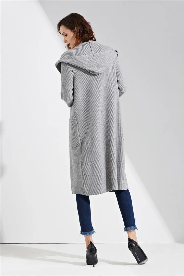XIKOI new fashion sweater Joker trendy long-sleeved knit cardigan casual pocket solid color Slim warm sweater thick coat (5)