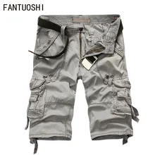 Мужские свободные шорты, новые летние мужские повседневные шорты большого размера, высококачественные мужские хлопковые короткие штаны, много карманов, рабочие шорты 42