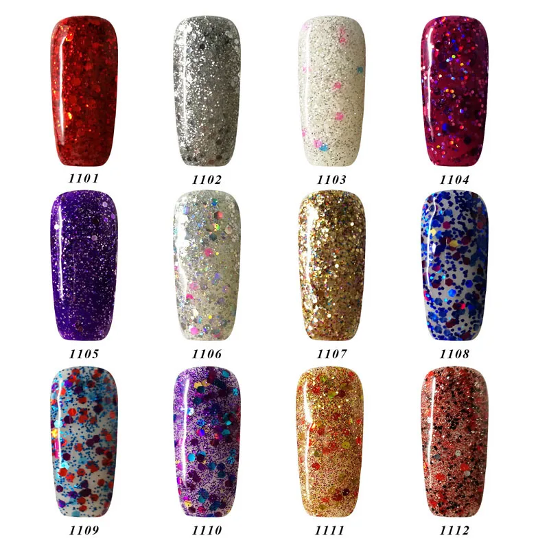 

Crystal Color Bottle 8ml False Nails Fashion hot 12 COLORSNail Art Nail Polish Polish UV LED Gel Polish Semi Permanent Varnish