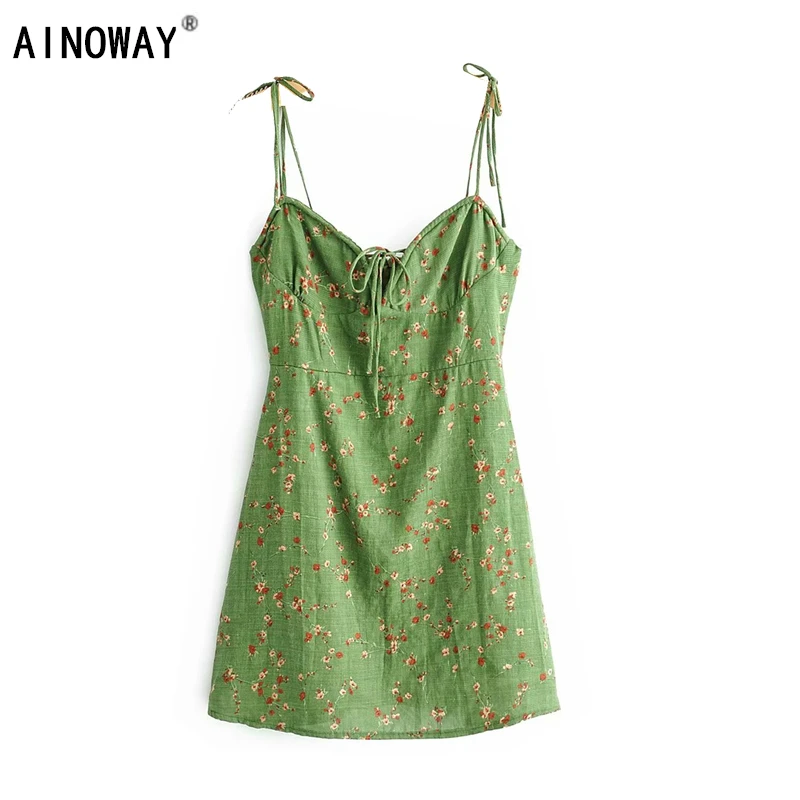 

Vintage chic Women floral printed black Cami dresses ladies sexy Spaghetti Strap mini slim fit short dresses vestidos