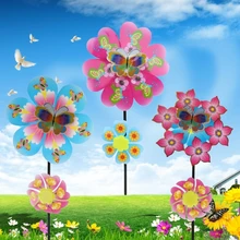 Ветряной Спиннер двухслойный цветочный Pinwheel Бабочка Детские игрушки садовое украшение вечерние украшения для дома на открытом воздухе
