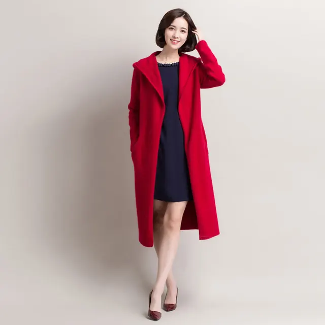 red cardigan jacket