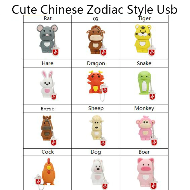 

Chinese Zodiac usb flash drive disk animal green snake/chicken/rabbit/horse/monkey memory stick pendrive Pen drive 8GB 16GB 32GB
